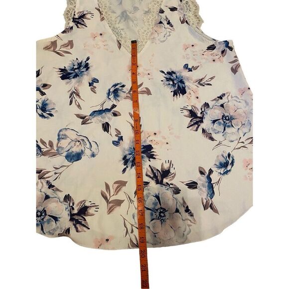 Floral Satin Cami Tank Top Relaxed Fit Summer Coastal Beach Formal - Picture 12 of 14